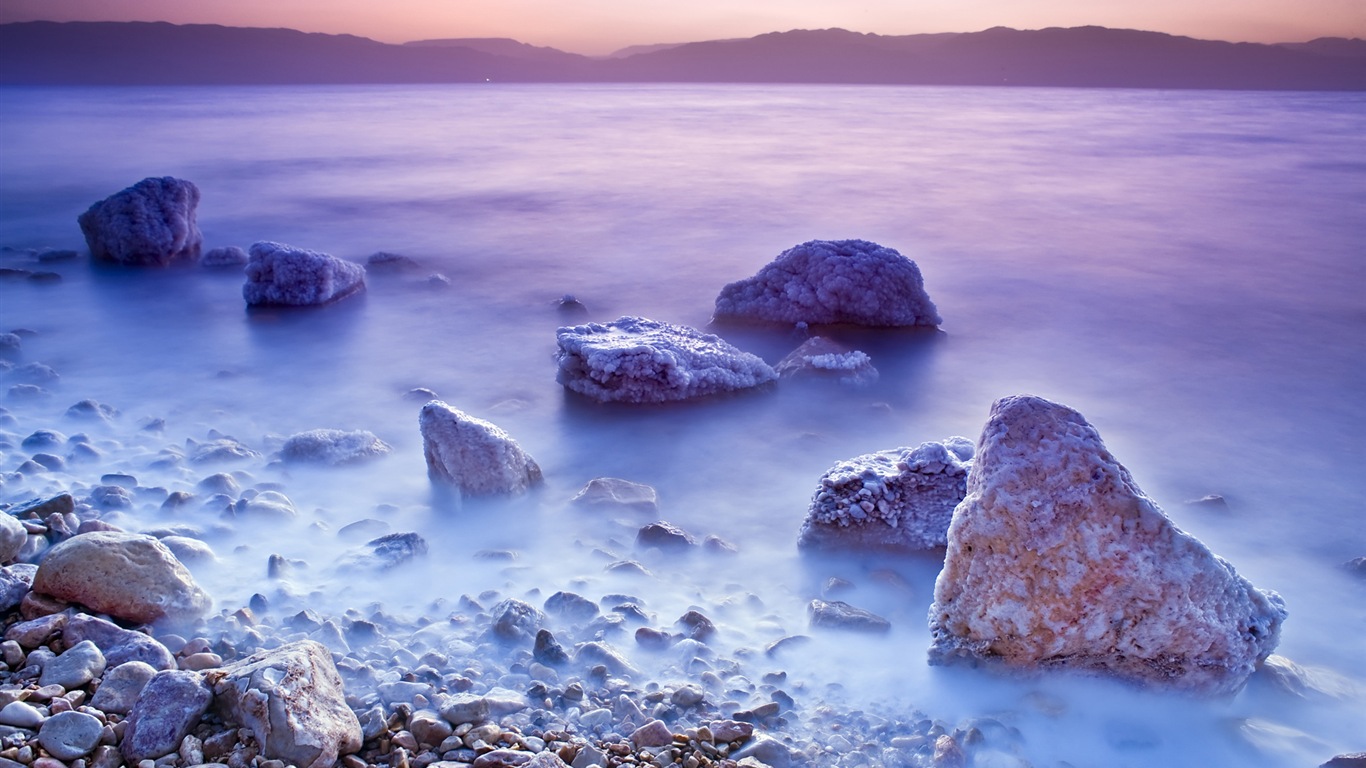 Dead Sea paysages magnifiques fonds d'écran HD #1 - 1366x768