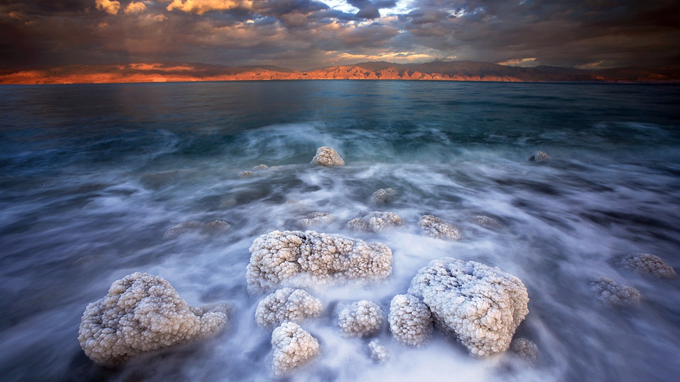 Dead Sea paysages magnifiques fonds d'écran HD #9 - 1366x768