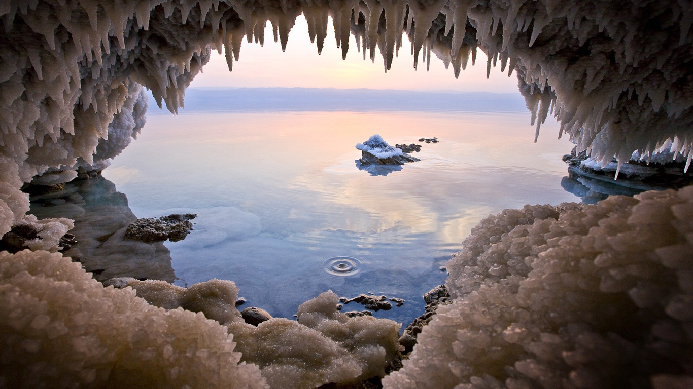Dead Sea beautiful scenery HD wallpapers #10 - 1366x768