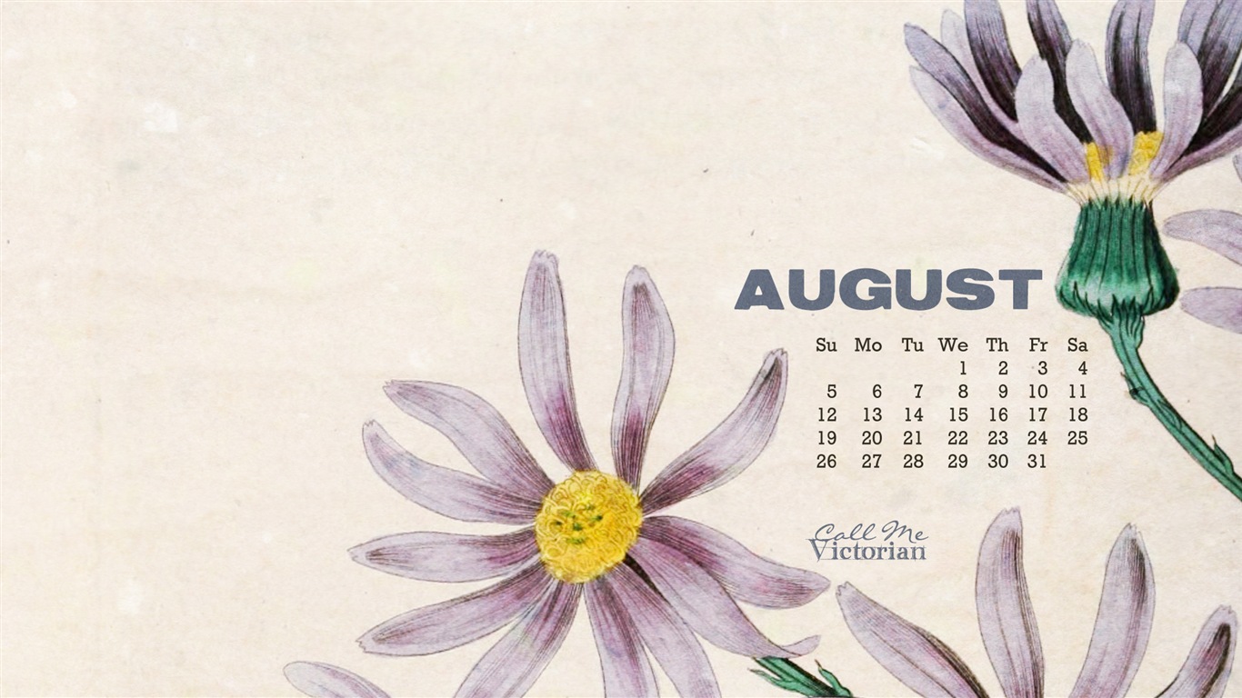 2013年8月 月曆壁紙(一) #2 - 1366x768