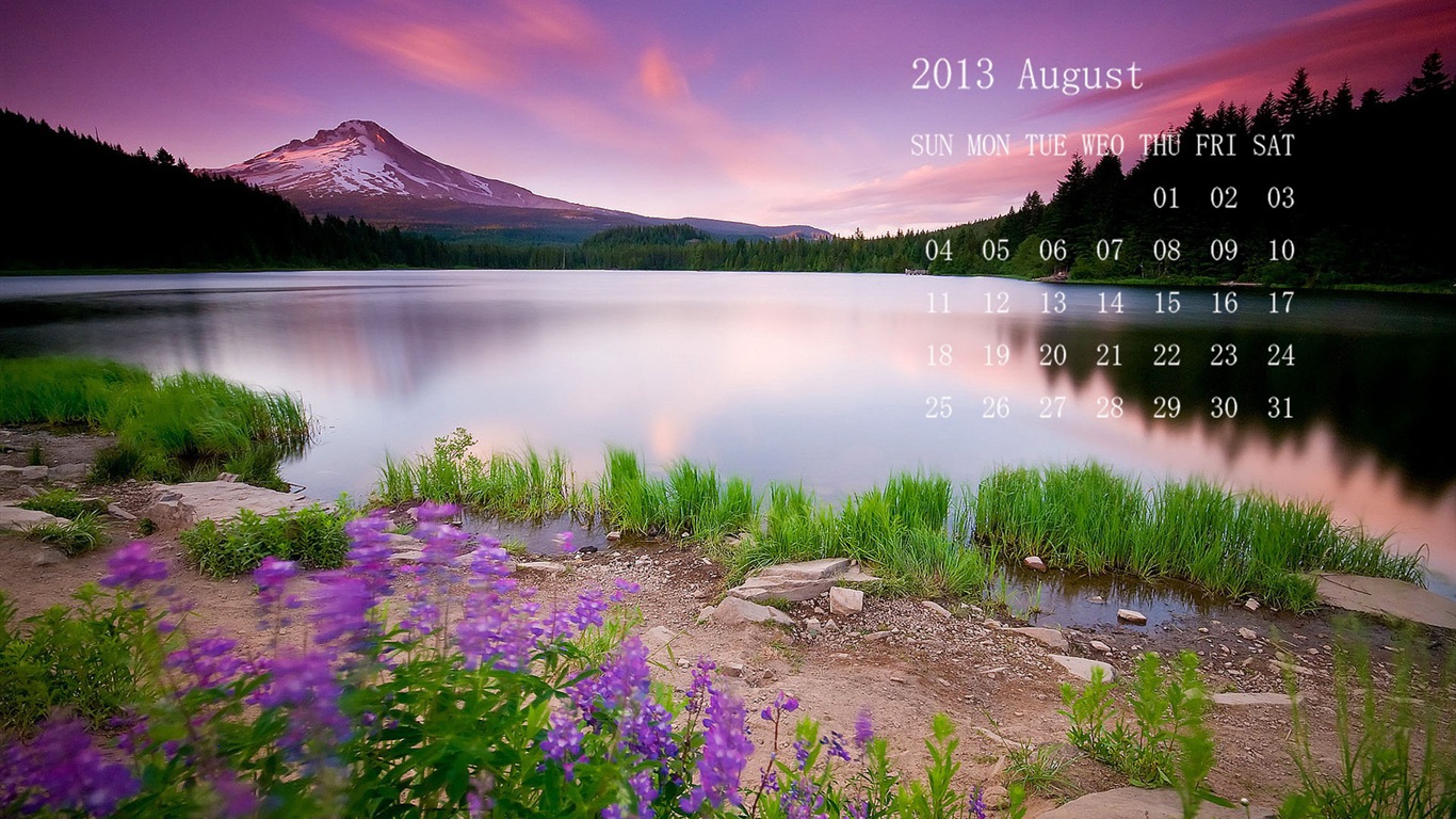 Август 2013 календарь обои (1) #8 - 1366x768