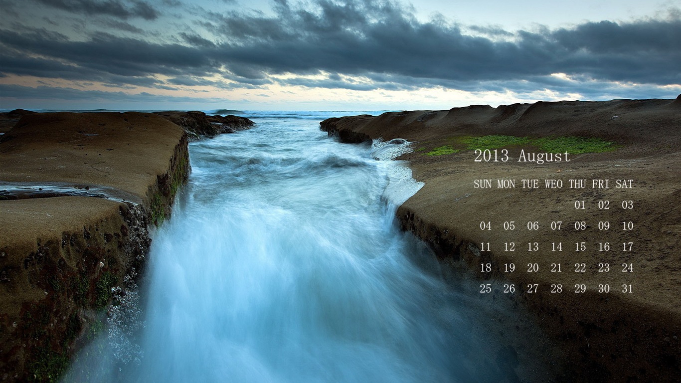 08 2013 calendario fondo de pantalla (1) #9 - 1366x768