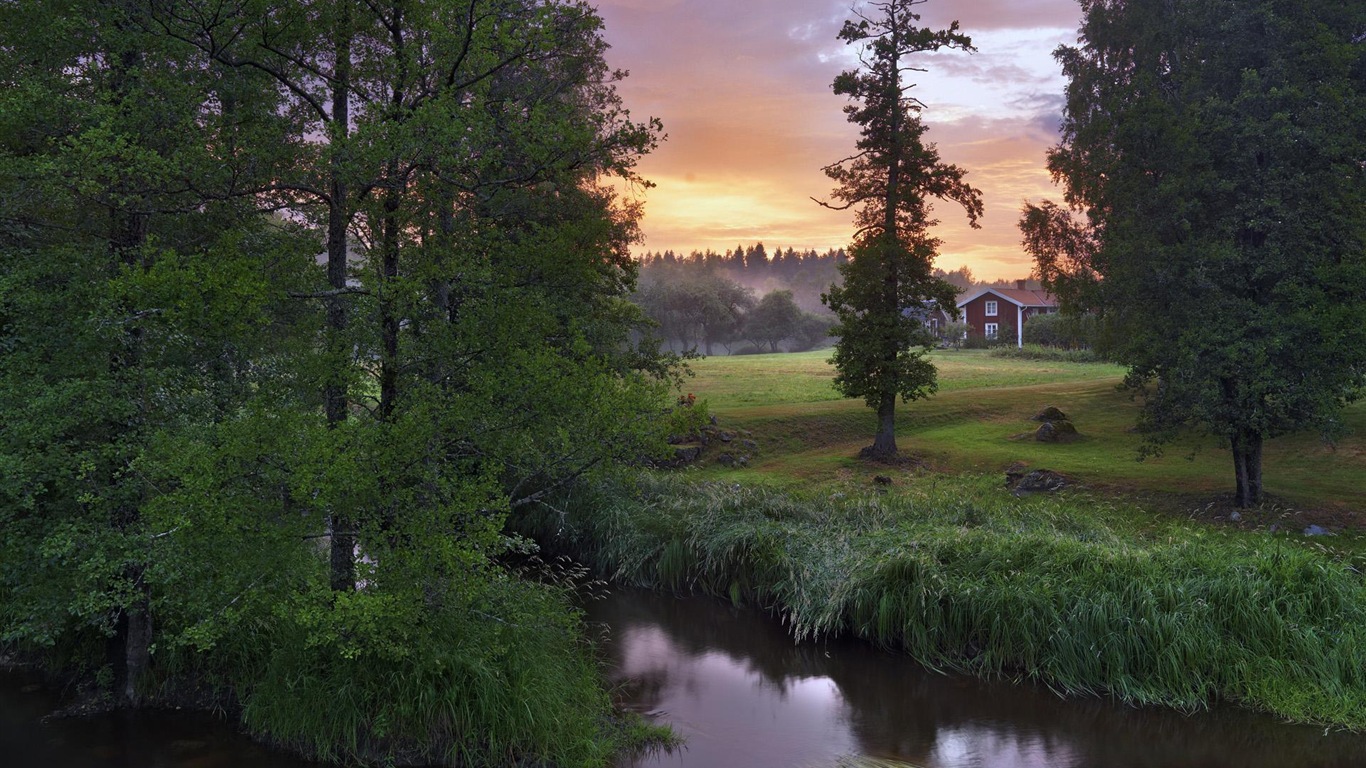 Švédsko sezón přírodní krásy HD tapety na plochu #10 - 1366x768