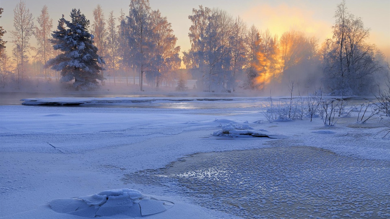 스웨덴 사계절 자연의 아름다움 HD 배경 화면 #15 - 1366x768