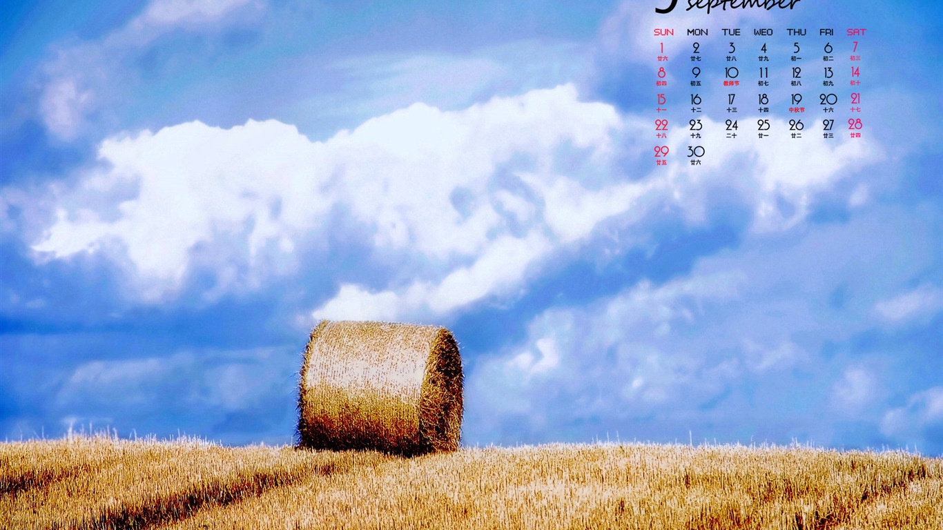 09 2013 Calendar fondo de pantalla (1) #16 - 1366x768
