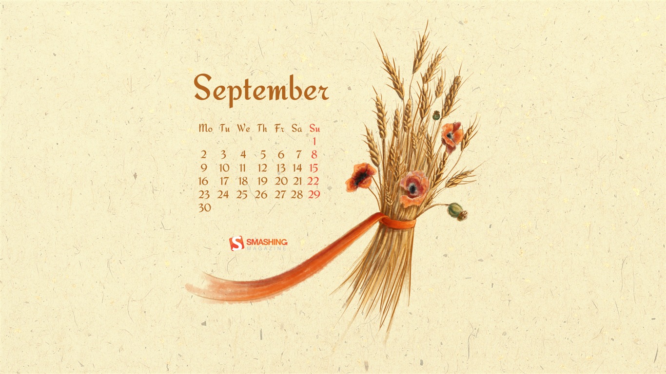 September 2013 Kalender Wallpaper (2) #8 - 1366x768