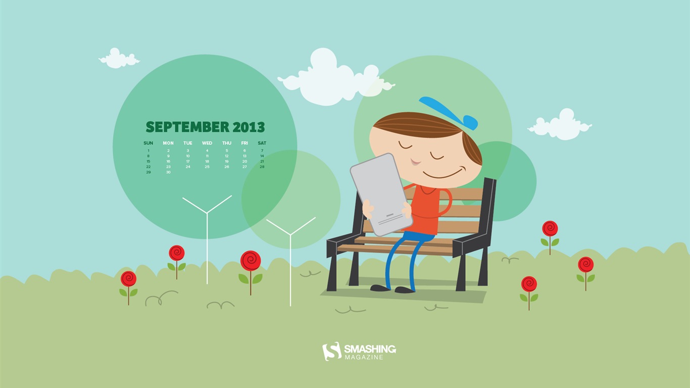 September 2013 Kalender Wallpaper (2) #17 - 1366x768