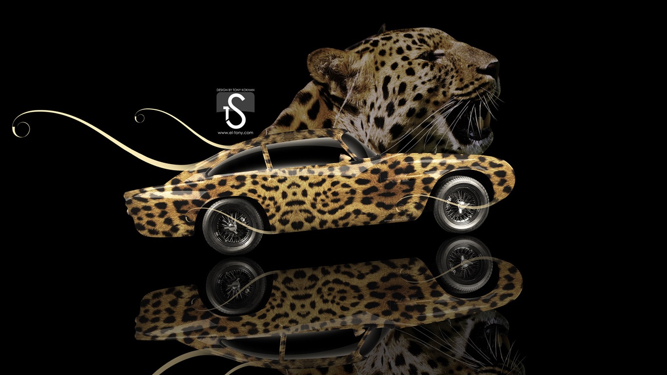 梦幻创意汽车设计壁纸，动物汽车9 - 1366x768