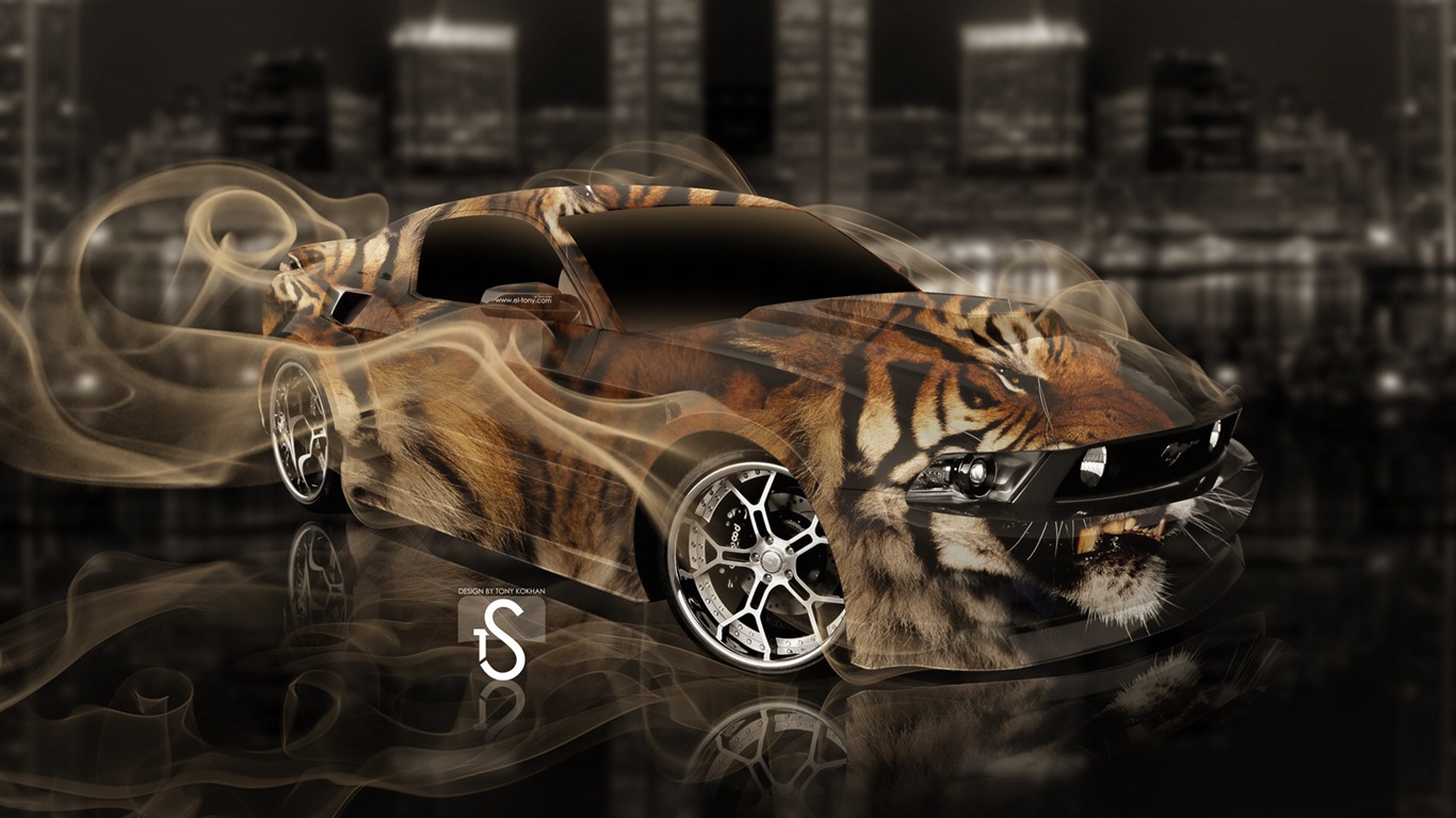 Kreativní auto snů design tapety, Animal automobilový průmysl #13 - 1366x768