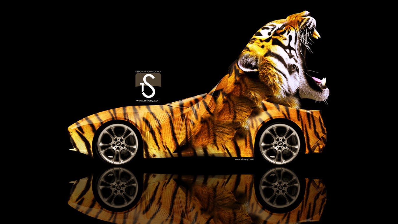 梦幻创意汽车设计壁纸，动物汽车20 - 1366x768