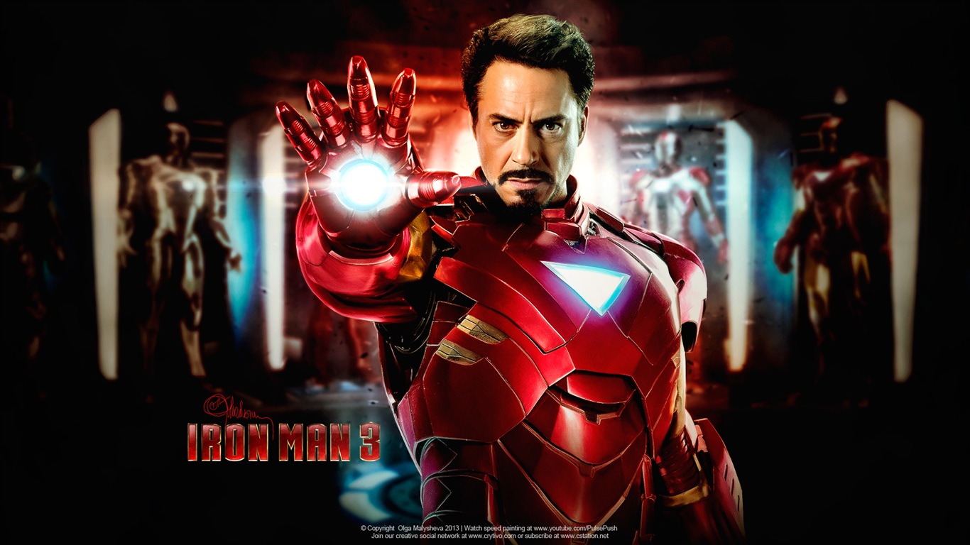 2013 Iron Man 3 nejnovější HD tapety na plochu #11 - 1366x768