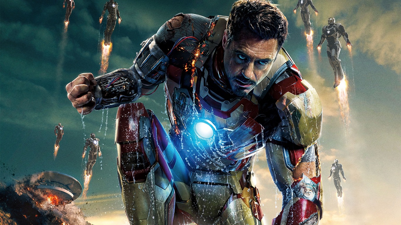 2013 Iron Man 3 nejnovější HD tapety na plochu #12 - 1366x768
