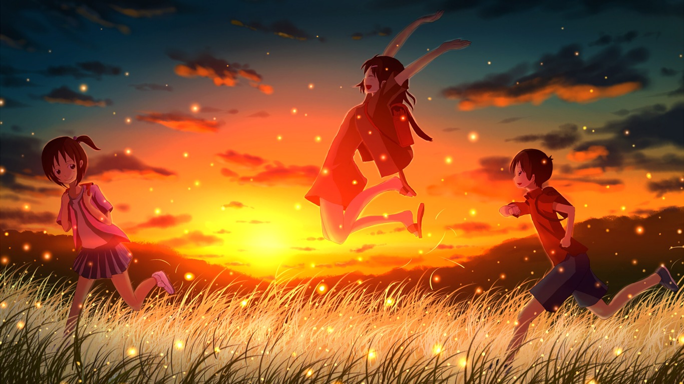 Firefly Summer beautiful anime wallpaper #1 - 1366x768