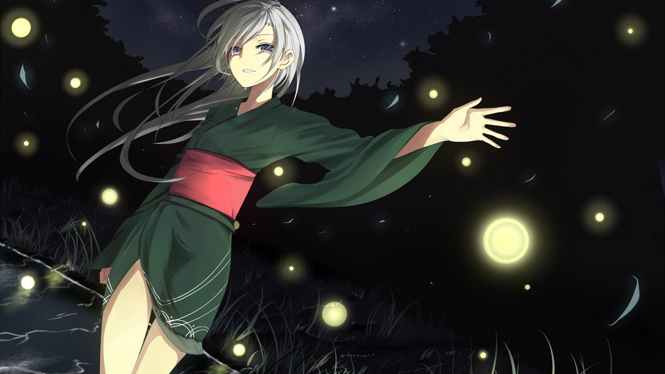Firefly Summer beautiful anime wallpaper #4 - 1366x768