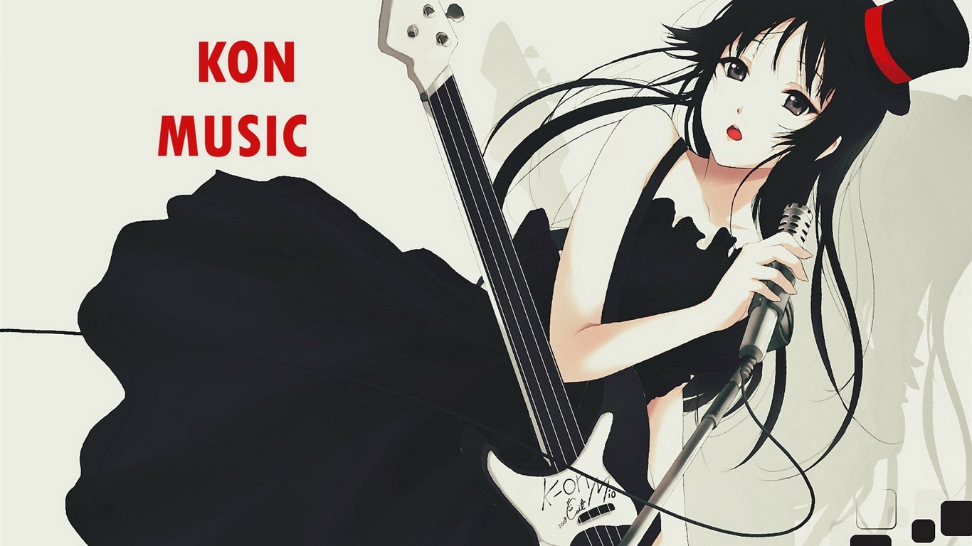 音楽ギターアニメの女の子HDの壁紙 #2 - 1366x768