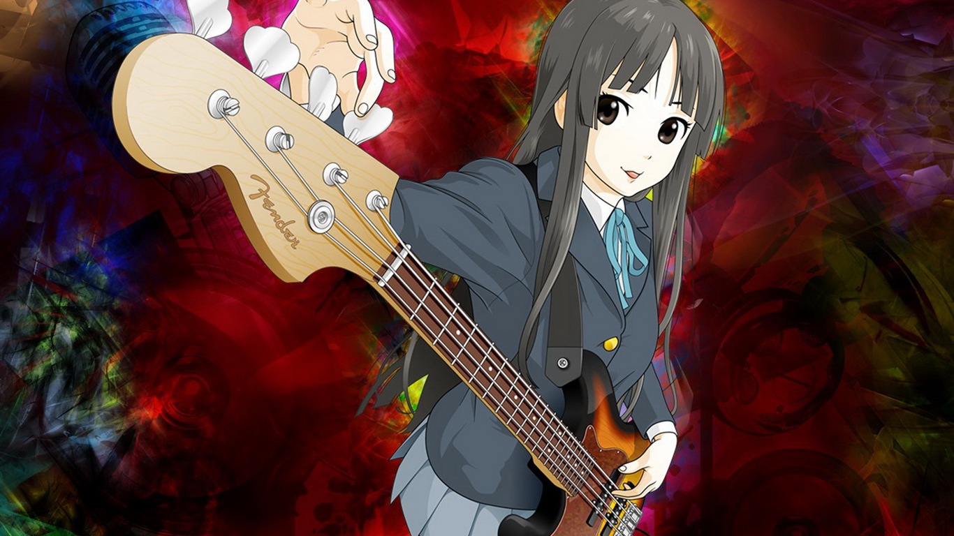 音楽ギターアニメの女の子HDの壁紙 #10 - 1366x768