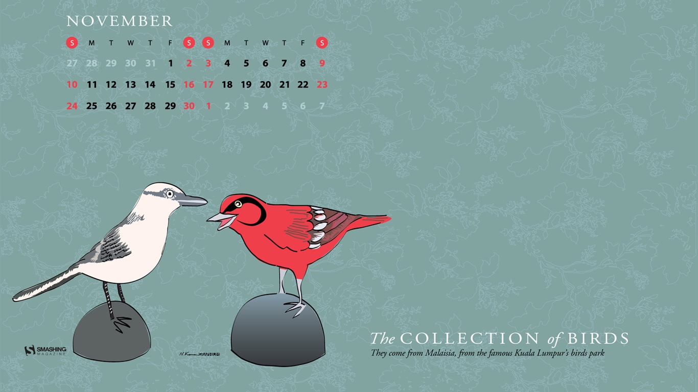 November 2013 Kalender Wallpaper (2) #4 - 1366x768