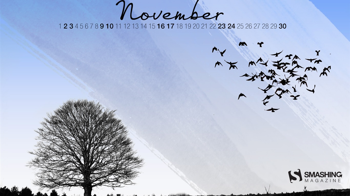 November 2013 Kalender Wallpaper (2) #17 - 1366x768