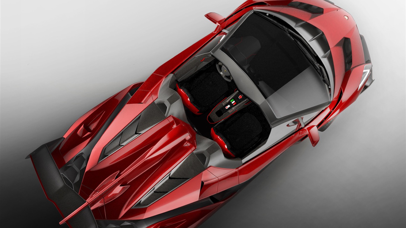 2014 Lamborghini Roadster Veneno красного суперкара HD обои #5 - 1366x768