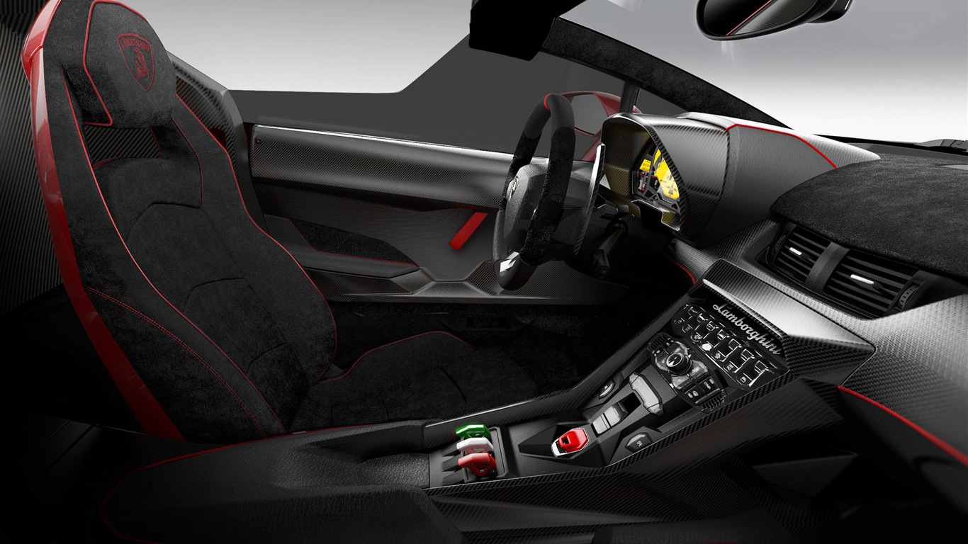 2014 Lamborghini Veneno Roadster červený supersport HD tapety na plochu #7 - 1366x768
