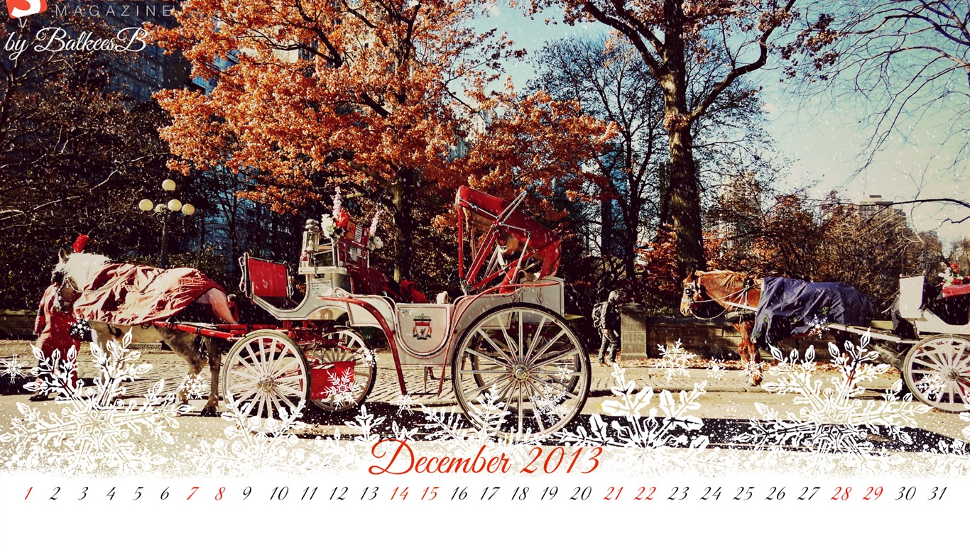 December 2013 Calendar wallpaper (2) #9 - 1366x768
