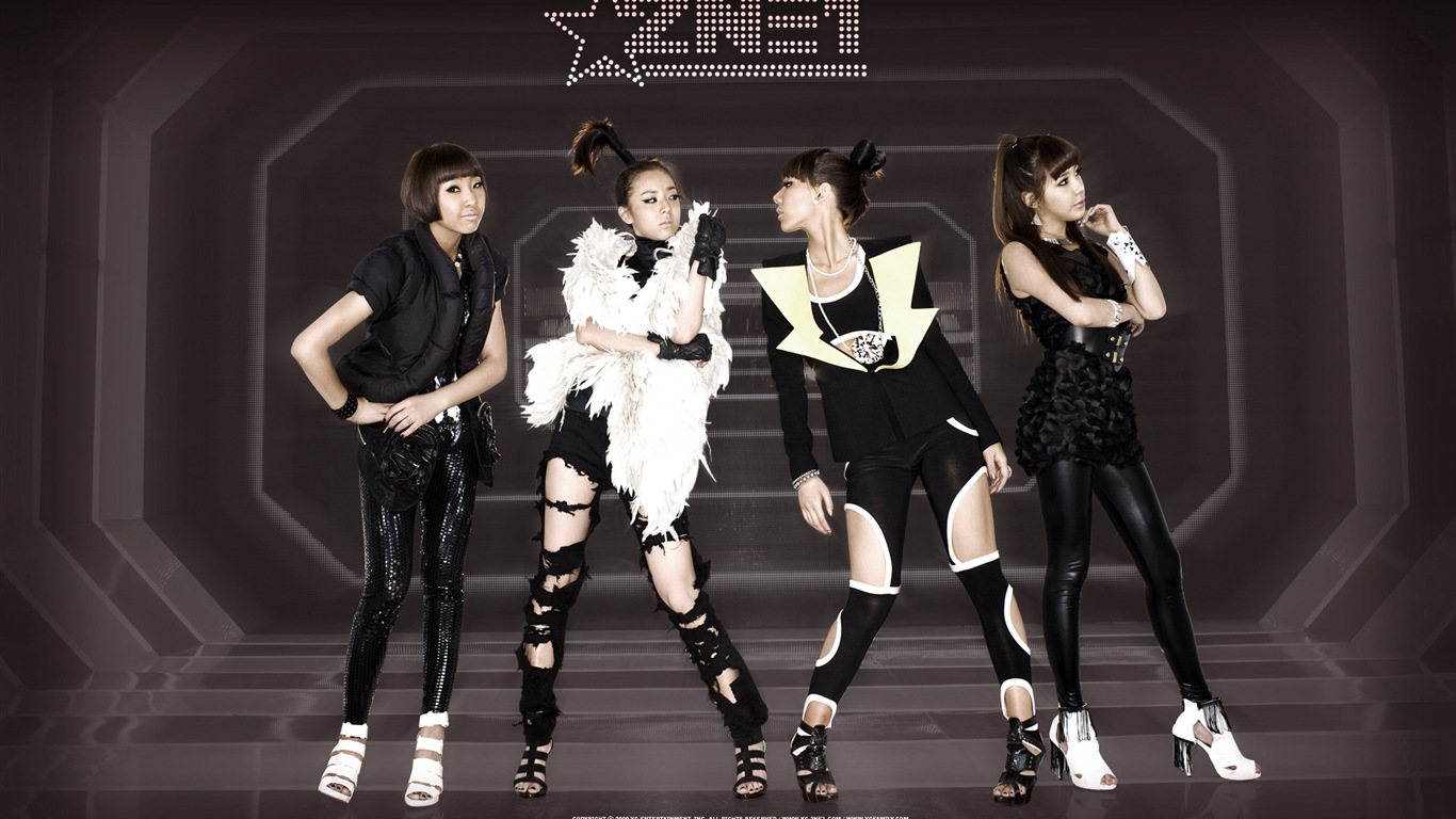 한국 음악 소녀 그룹 2NE1의 HD 배경 화면 #11 - 1366x768