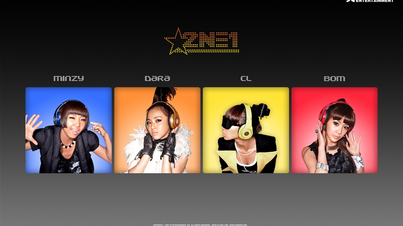 한국 음악 소녀 그룹 2NE1의 HD 배경 화면 #16 - 1366x768