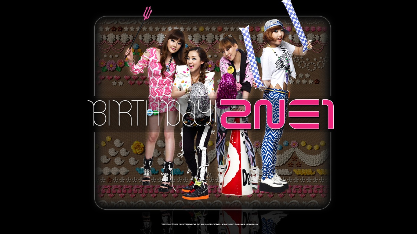 한국 음악 소녀 그룹 2NE1의 HD 배경 화면 #18 - 1366x768