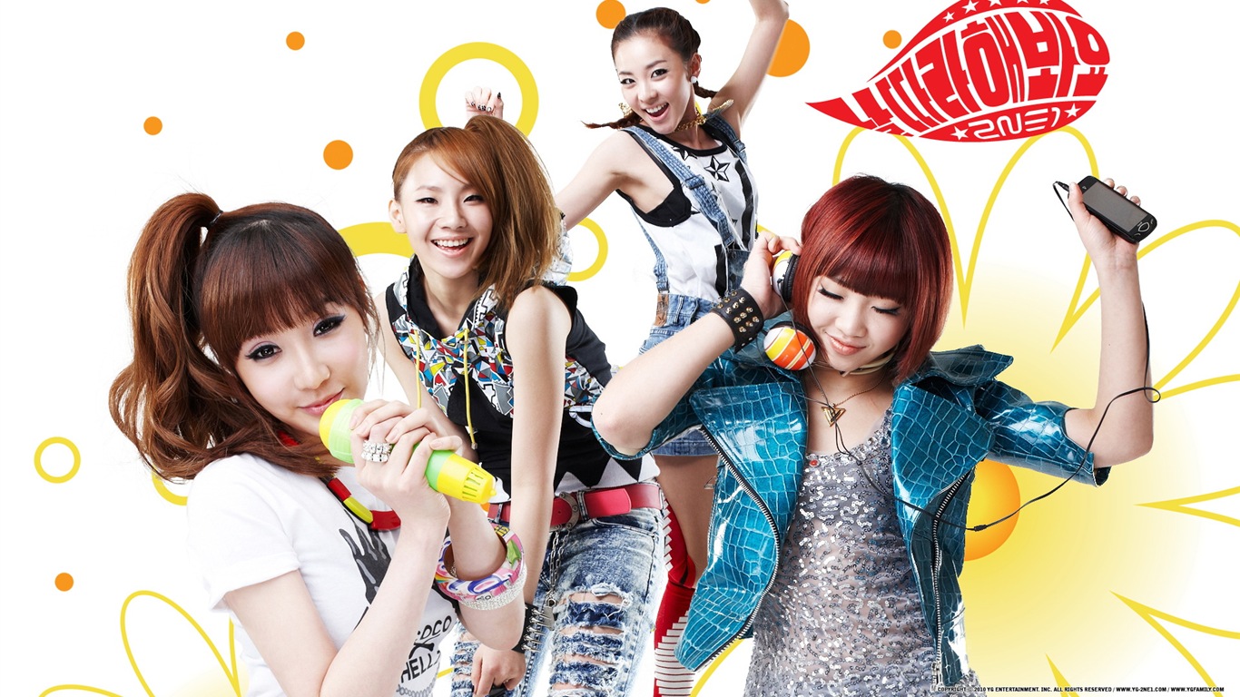 Korean music girls group 2NE1 HD wallpapers #23 - 1366x768