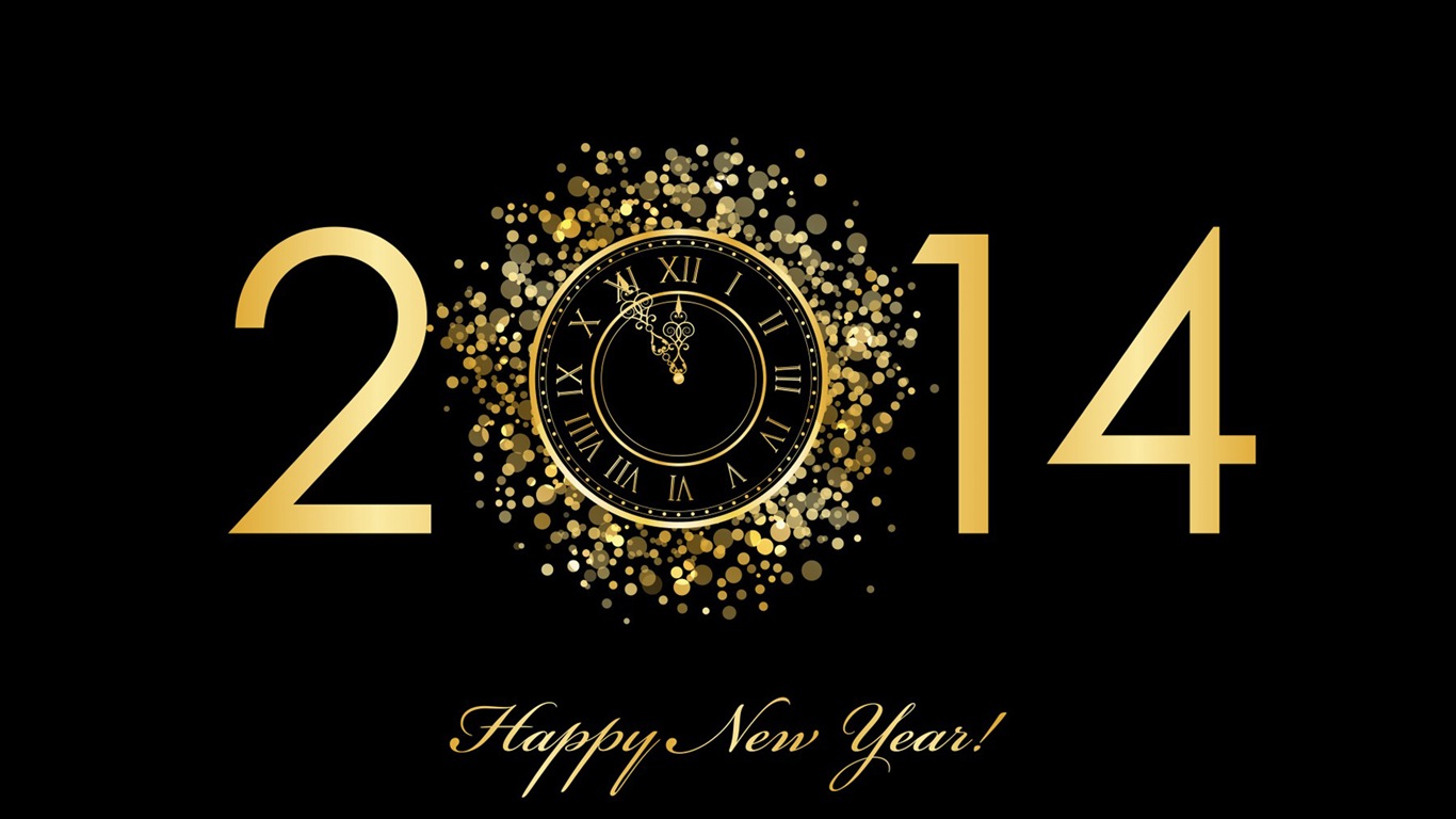 2014 New Year Theme HD Fonds d'écran (1) #1 - 1366x768