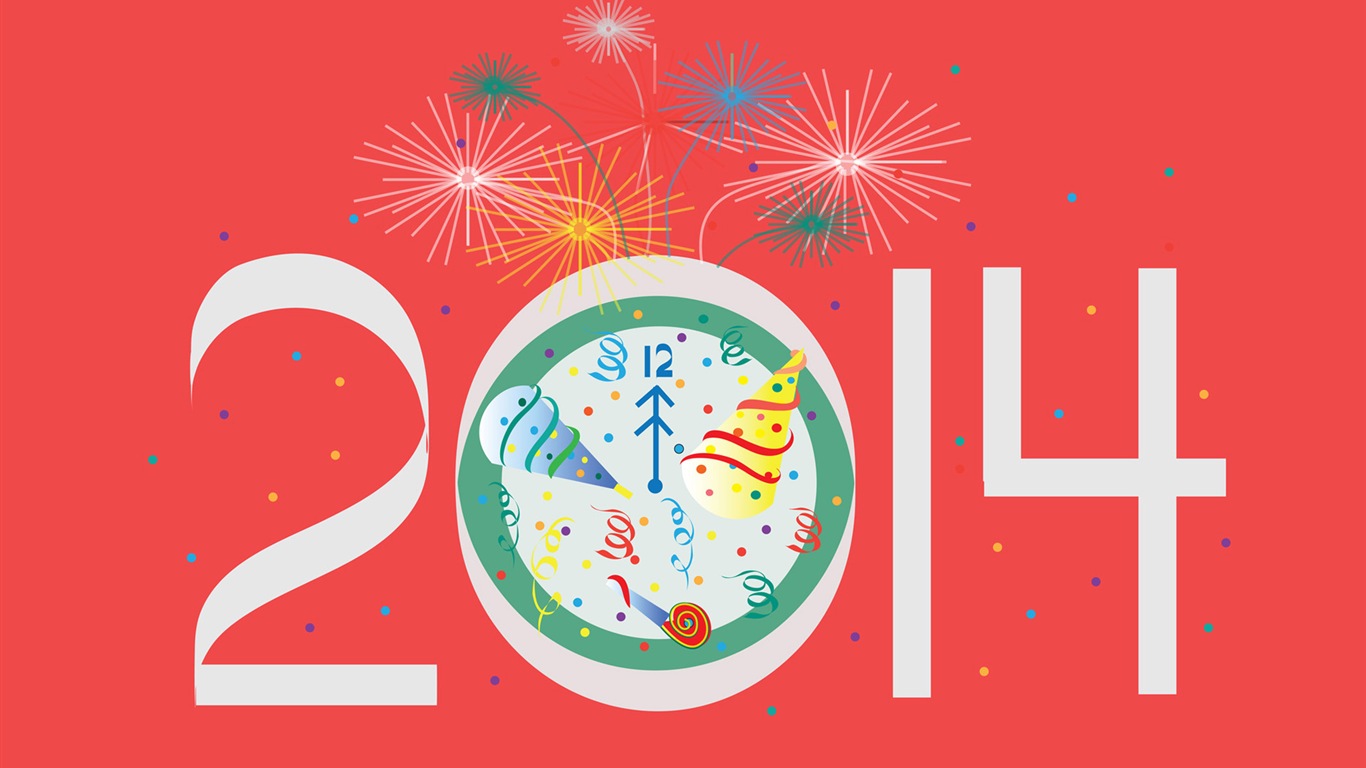2014 New Year Theme HD Fonds d'écran (1) #8 - 1366x768