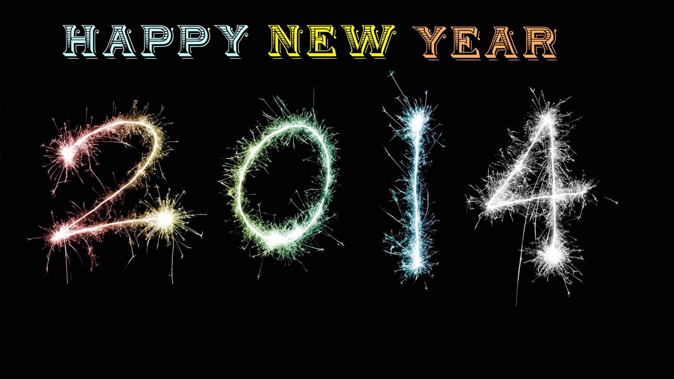 2014 New Year Theme HD Fonds d'écran (2) #12 - 1366x768
