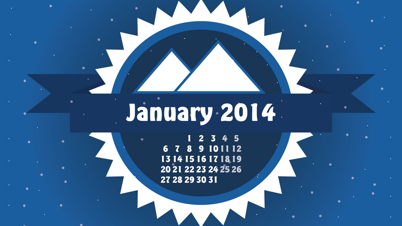 Janvier Calendrier 2014 Fond d'écran (1) #12 - 1366x768