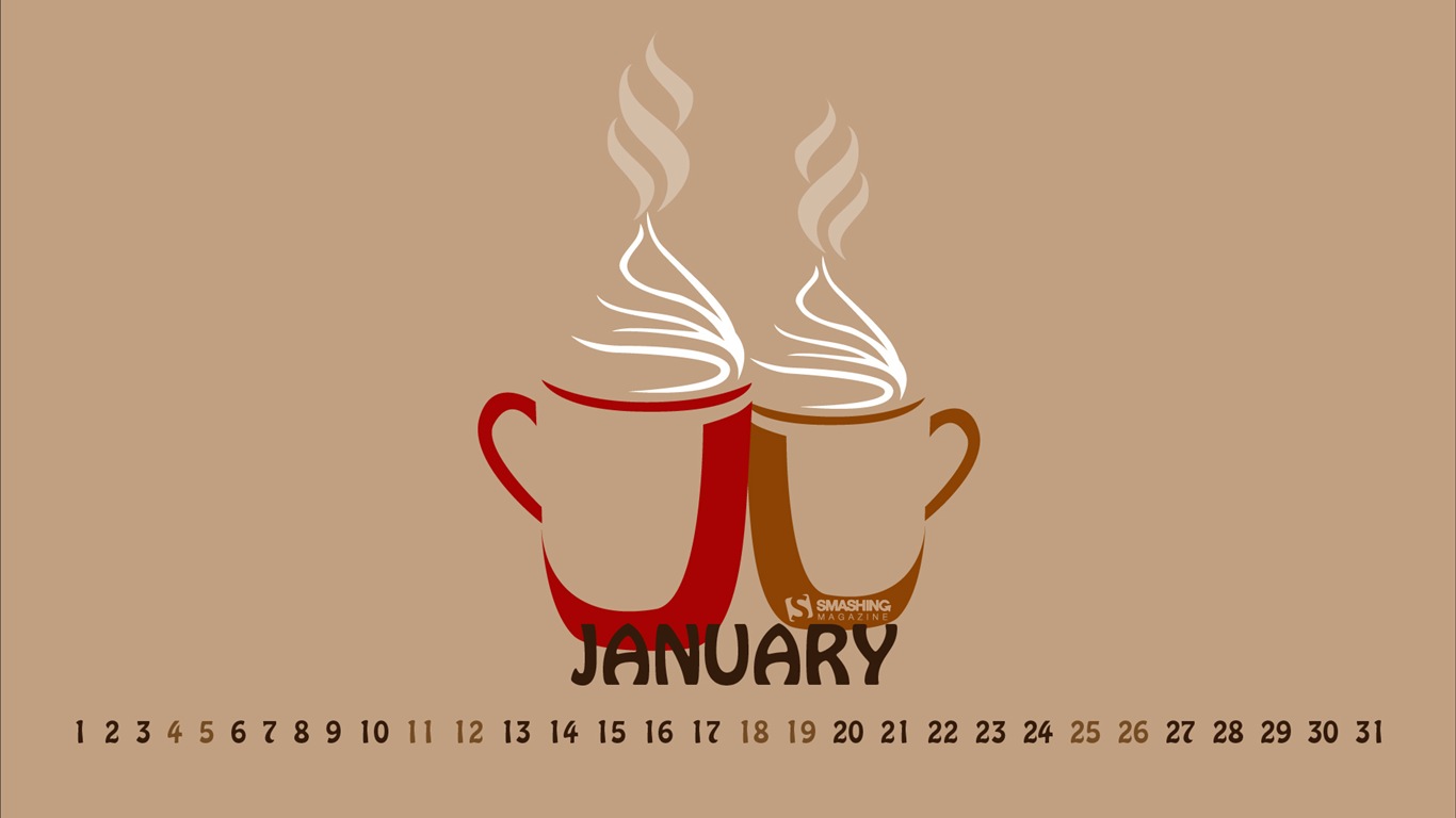 January 2014 Calendar Wallpaper (2) #18 - 1366x768