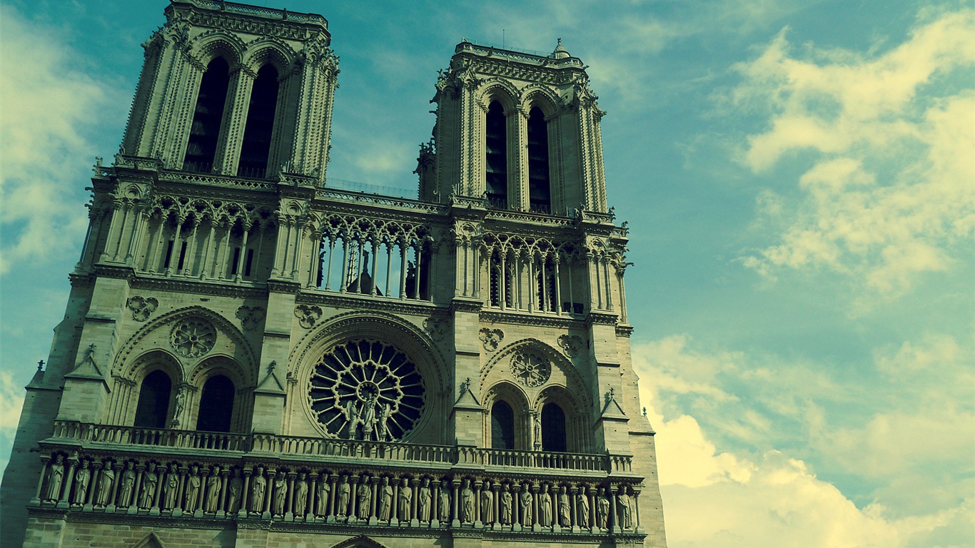 巴黎圣母院 高清风景壁纸2 - 1366x768