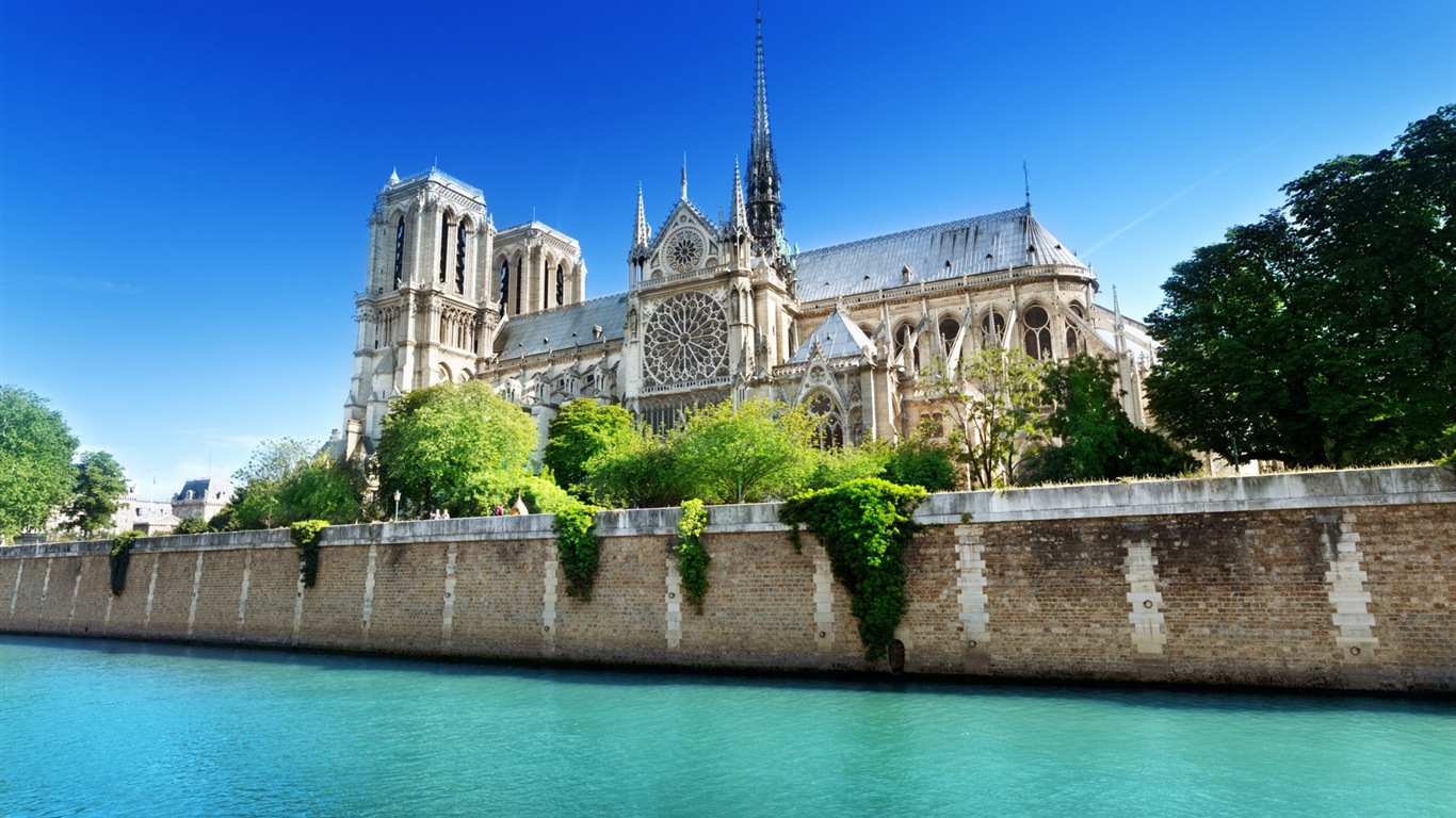 巴黎圣母院 高清风景壁纸4 - 1366x768
