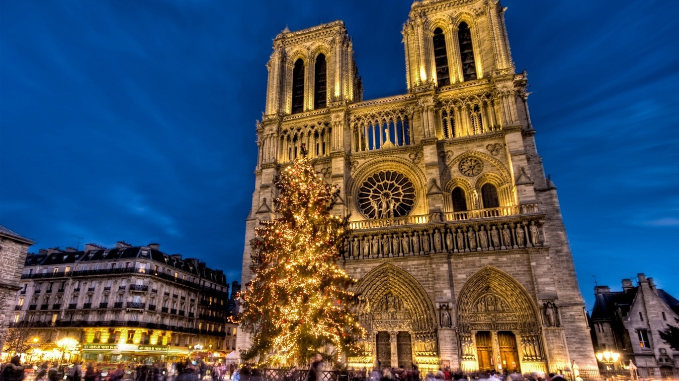 巴黎圣母院 高清风景壁纸7 - 1366x768