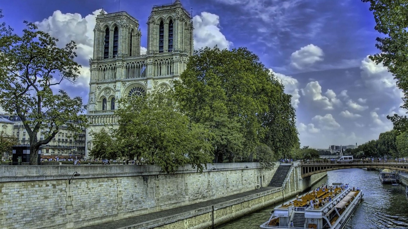 巴黎圣母院 高清风景壁纸10 - 1366x768