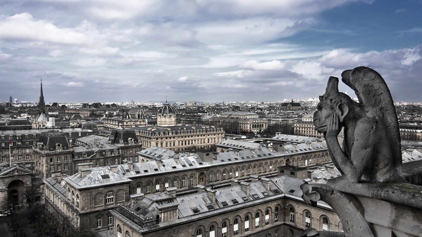 巴黎圣母院 高清风景壁纸12 - 1366x768