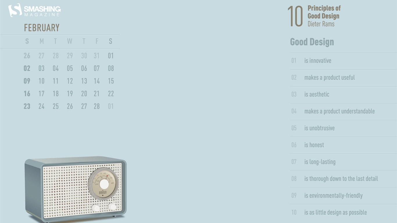 02 2014 Calendar fondo de pantalla (2) #10 - 1366x768