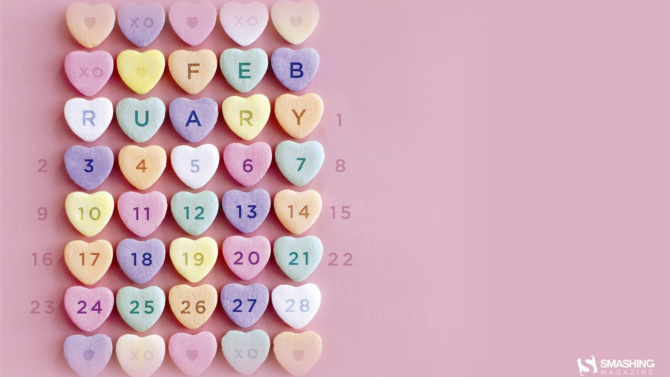 Februar 2014 Kalender Wallpaper (2) #15 - 1366x768