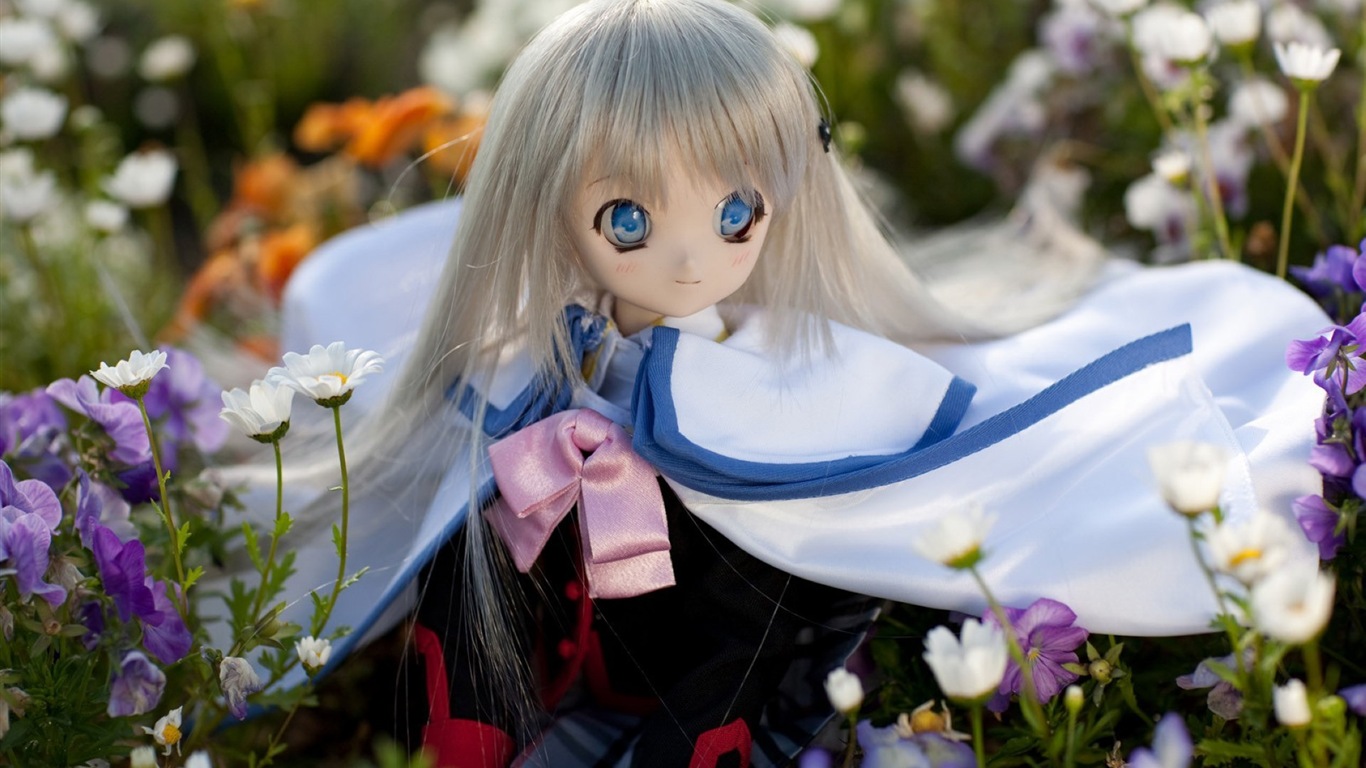 아름다운 슈퍼 Dollfie 장난감 소녀의 HD 배경 화면 #7 - 1366x768