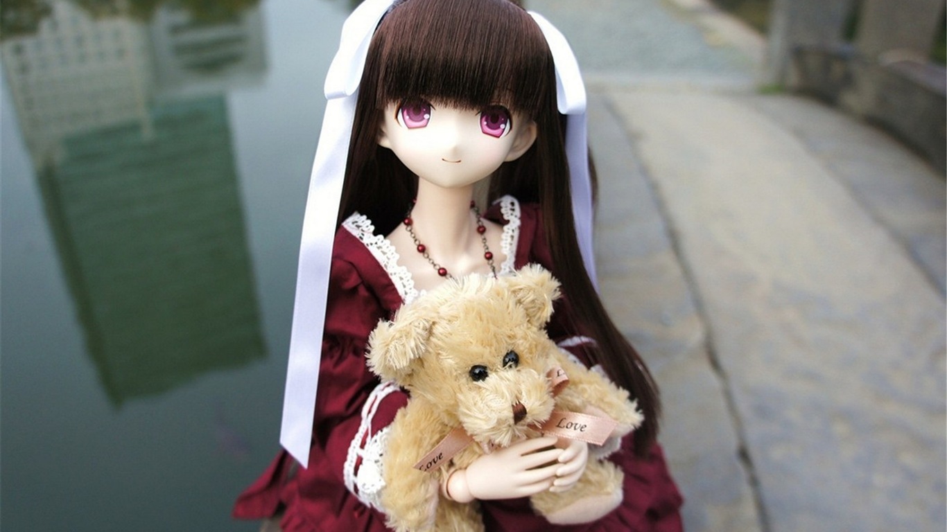아름다운 슈퍼 Dollfie 장난감 소녀의 HD 배경 화면 #10 - 1366x768
