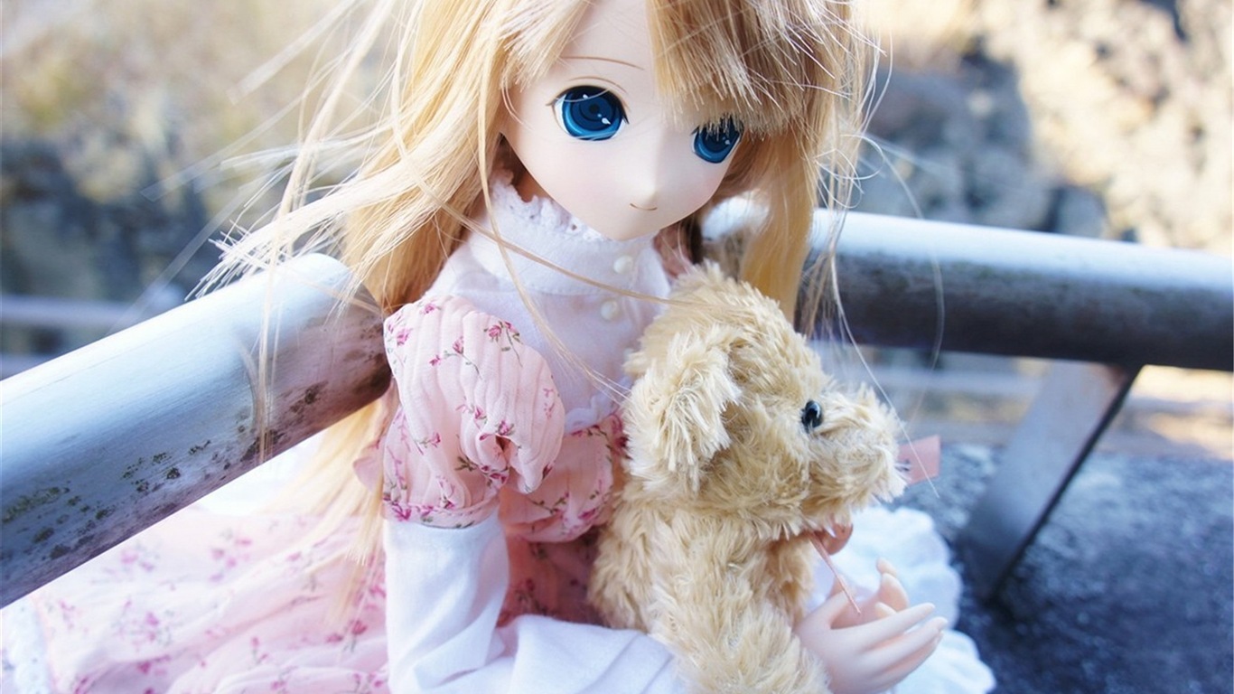 아름다운 슈퍼 Dollfie 장난감 소녀의 HD 배경 화면 #18 - 1366x768