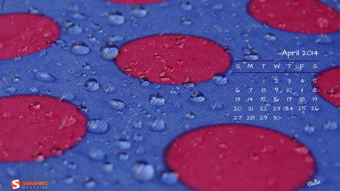 Avril 2014 calendriers fond d'écran (1) #20 - 1366x768
