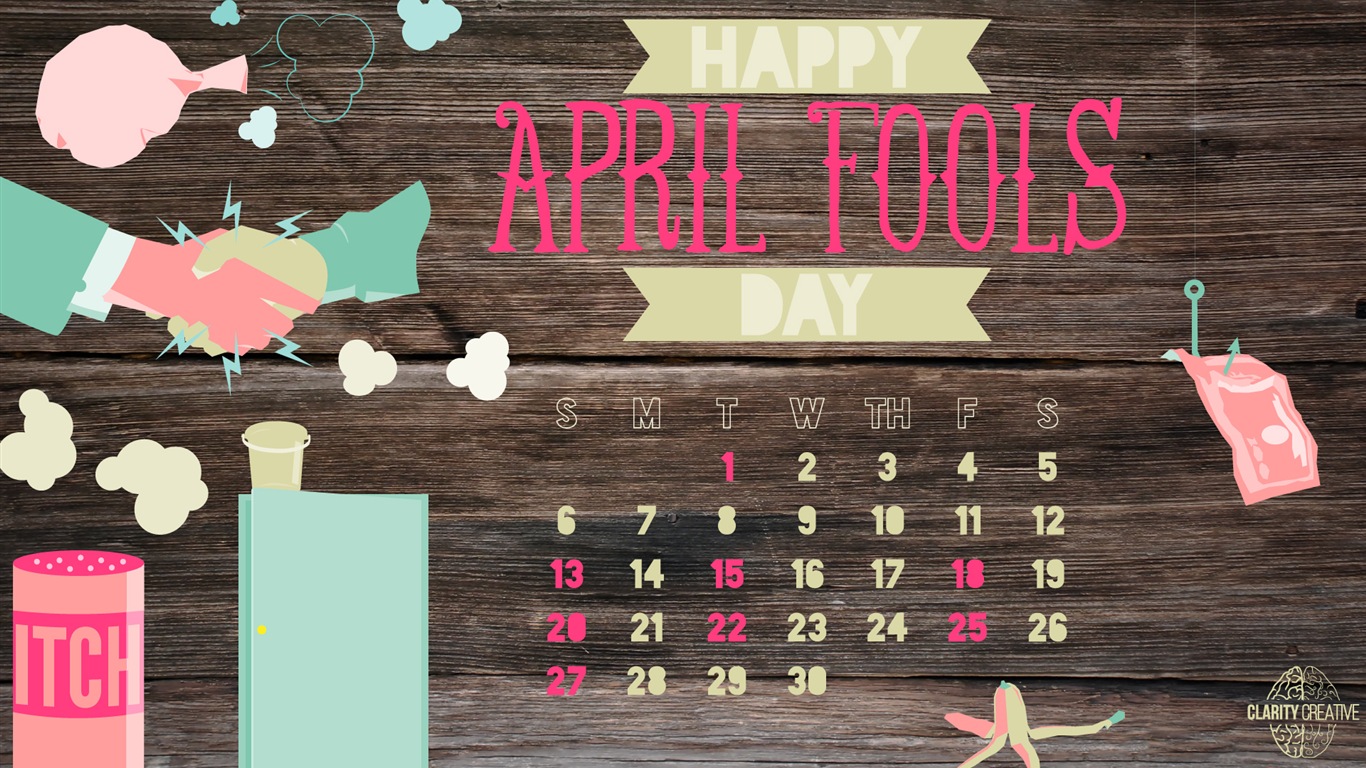 Апрель 2014 календарь обои (2) #2 - 1366x768