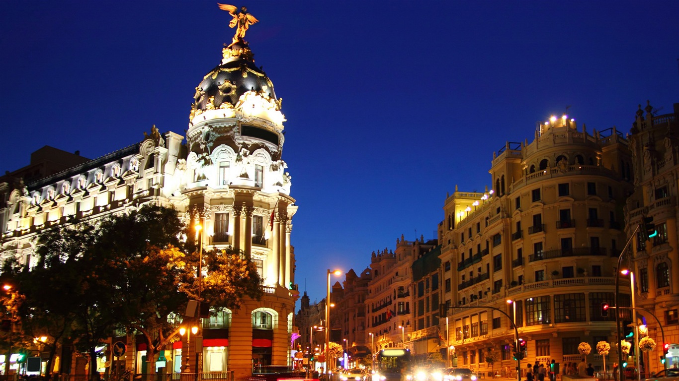 Spanischen Hauptstadt Madrid, Stadtlandschaft HD Wallpaper #16 - 1366x768