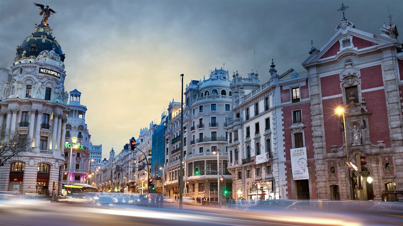 西班牙首都 马德里 城市风光 高清壁纸1 - 1366x768