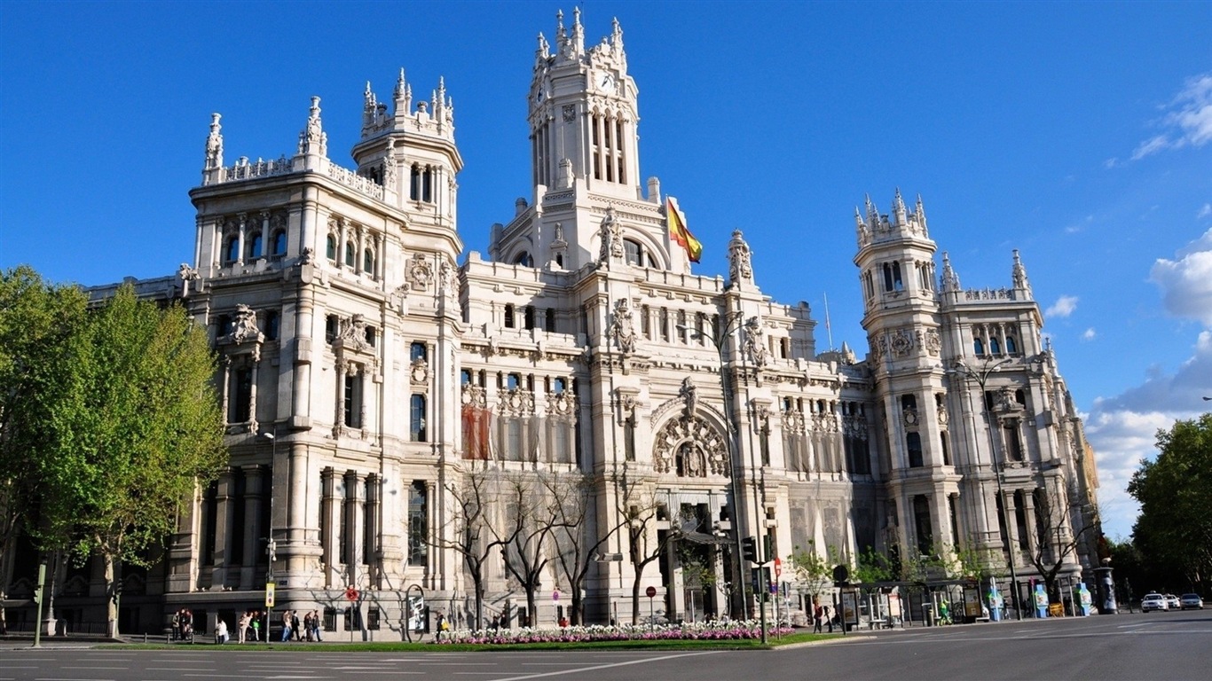Hlavní město Španělska Madrid, městské scenérie HD Tapety na plochu #4 - 1366x768