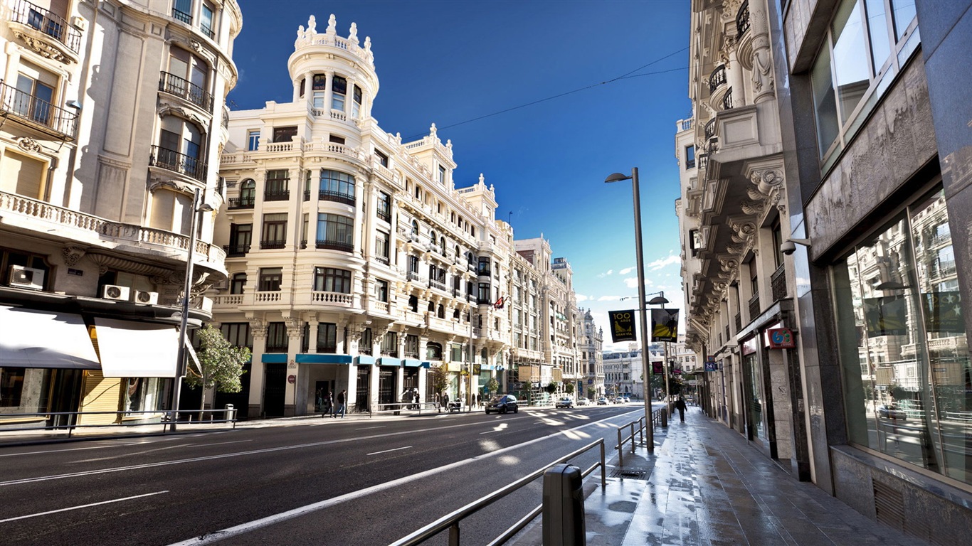 Hlavní město Španělska Madrid, městské scenérie HD Tapety na plochu #8 - 1366x768